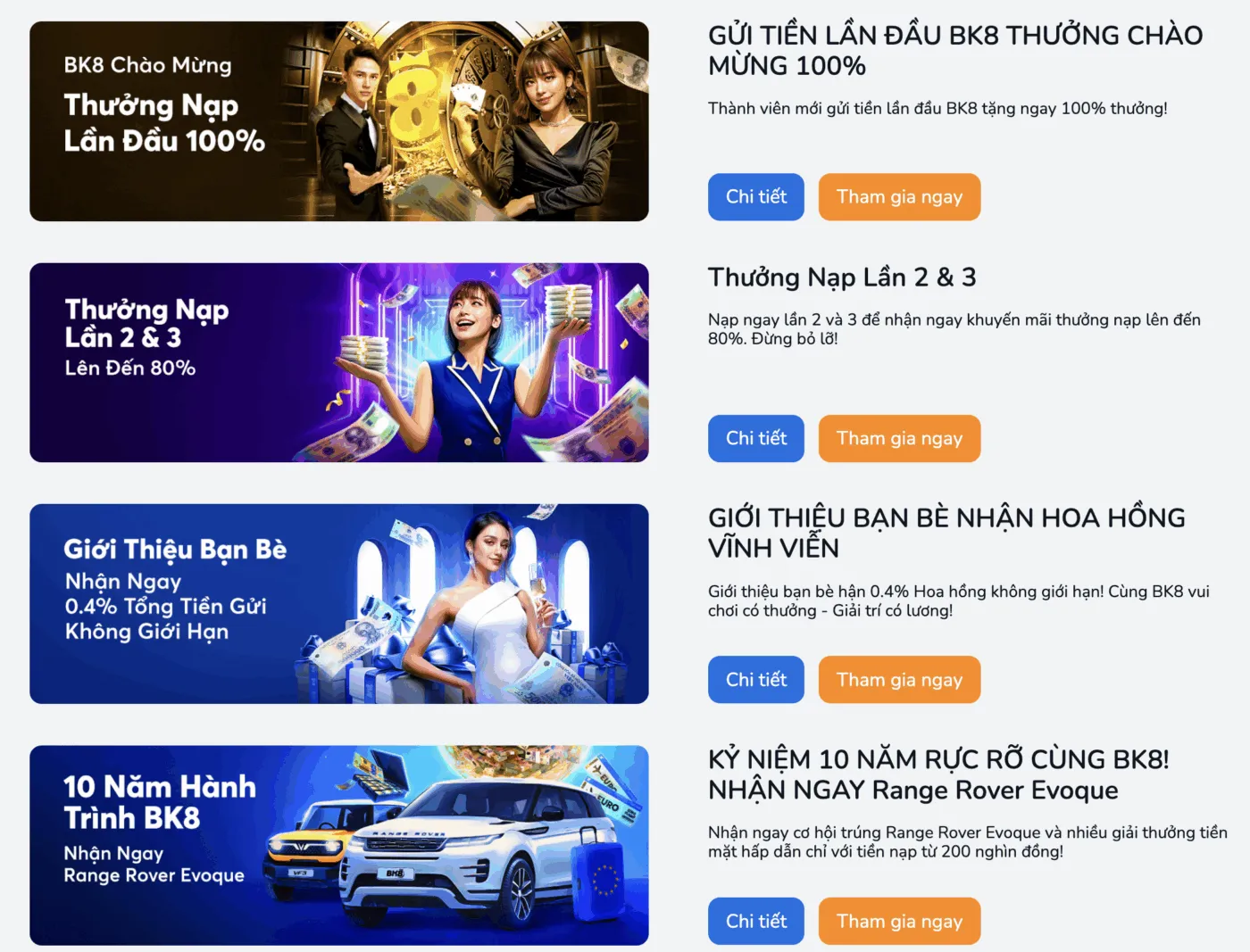 chương trình khuyến mãi BK8